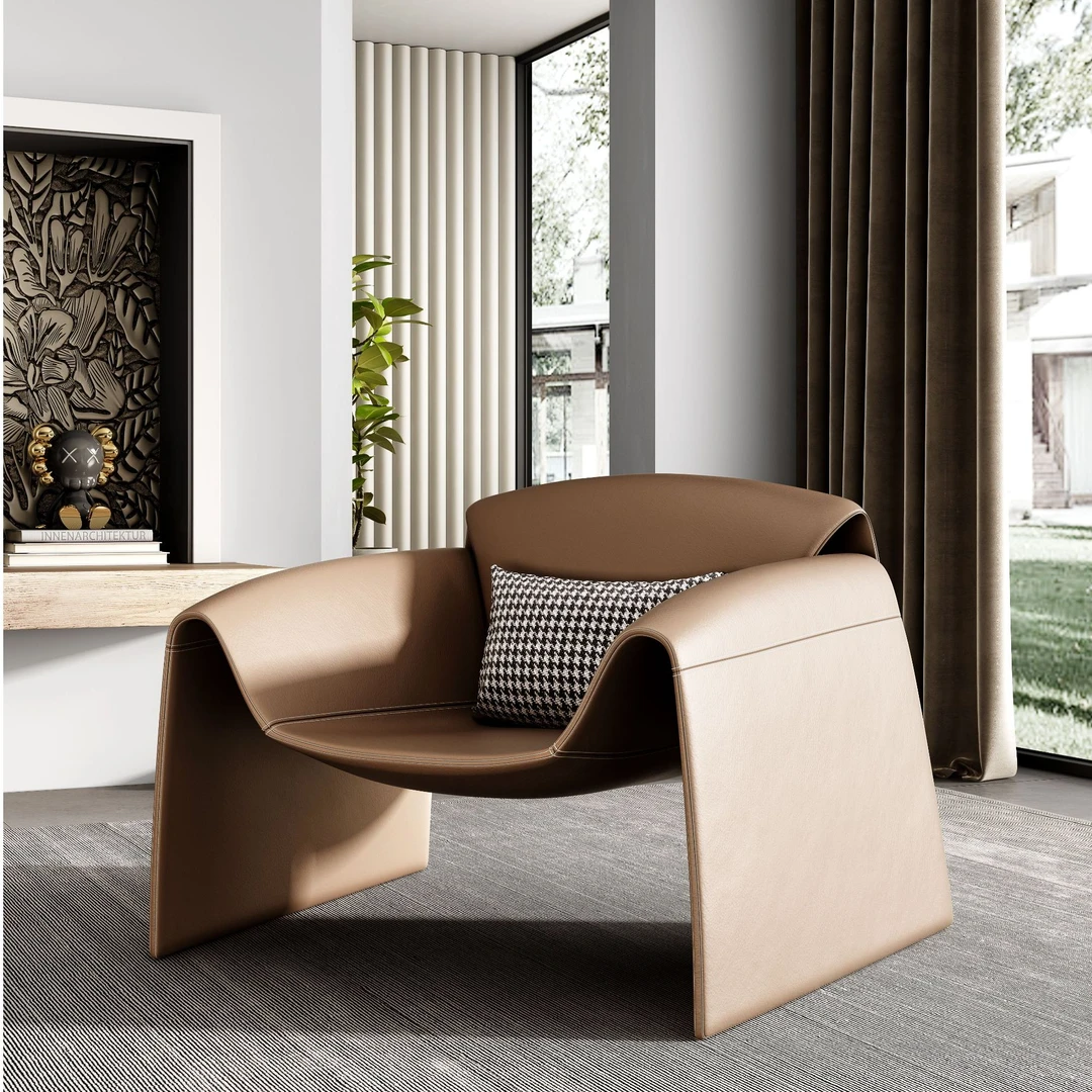 螃蟹椅设计款百搭休闲区意式极简风格客厅沙发旁阳台酒店休闲椅