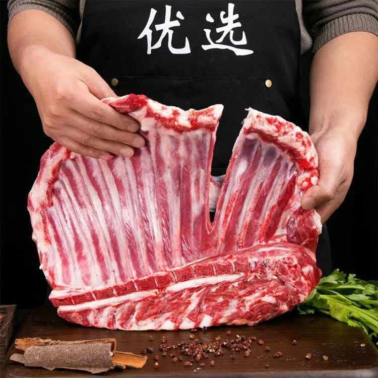 【顺丰冷链】4斤去皮优质羊排新鲜内蒙羊肉原切带骨山羊肋排散养羊