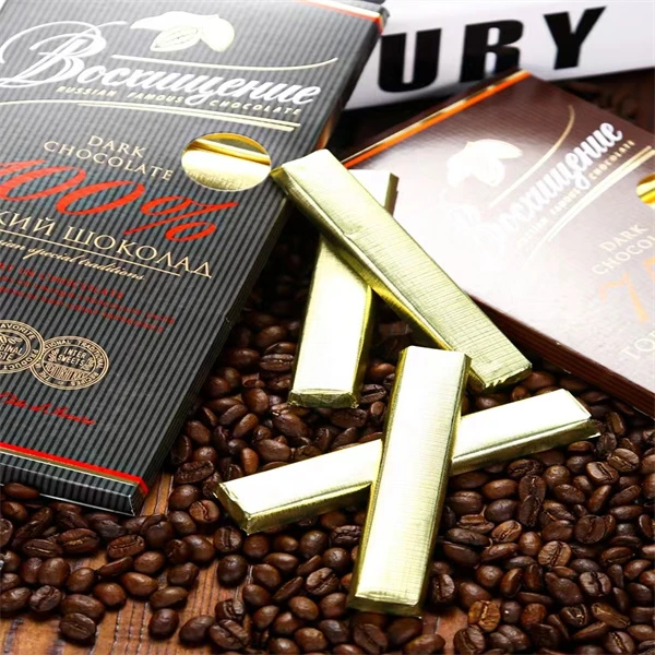 咖咖俄罗斯原装进口纯黑巧克力赞誉牌75%100%140g特苦健身独立装