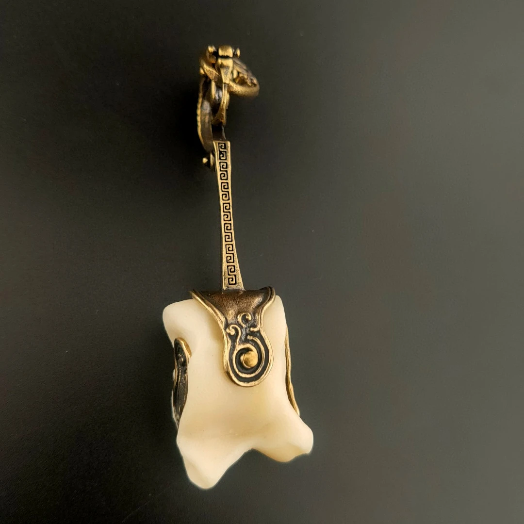 蒙古元素纯铜马头琴图案羊沙嘎钥匙扣挂件礼品摆件收藏品民族风