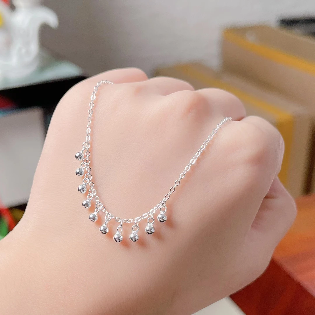 坠链均足银 【珠珠项链】 足银990 A8128