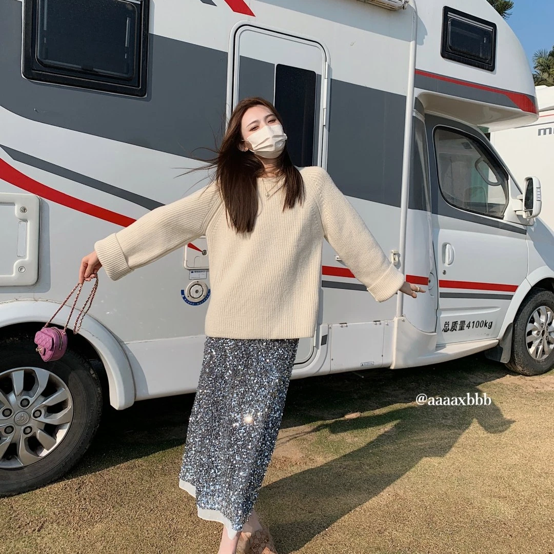 aaaaxbbb 1 克拉拉小调 韩剧千金感亮片半身裙气质年会长裙•年终•