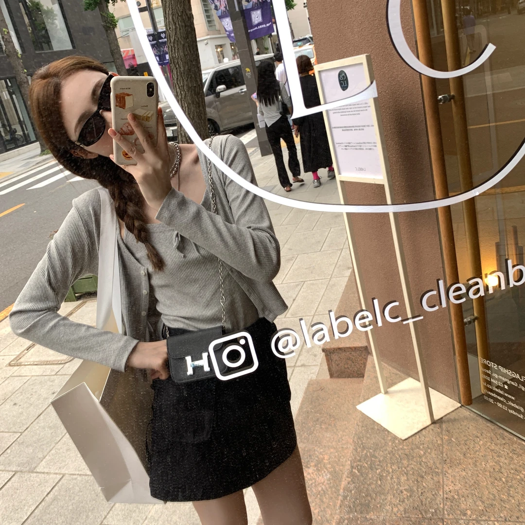 aaaaxbbb 未完结胶片 两色针织两件套吊带系带显瘦正肩防晒外套女