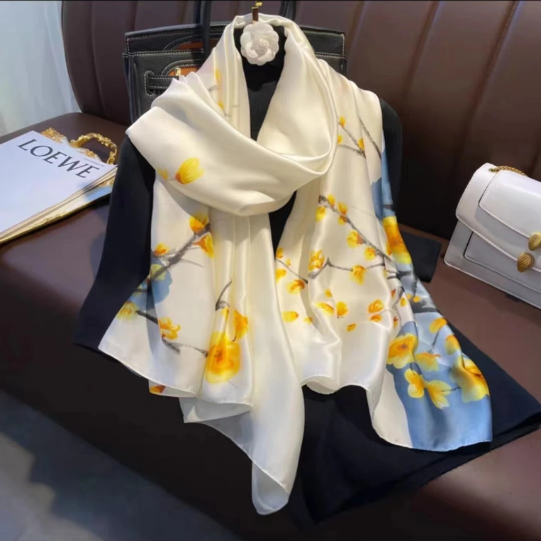 【腊梅】 米黄 90*180 优雅 气质 百搭 时尚 防晒 薄款披肩围巾