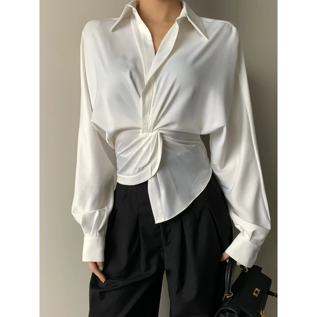 JIJINQI外穿白衬衫2024新款百搭外穿长袖衬衣时尚早秋装JINQB0752