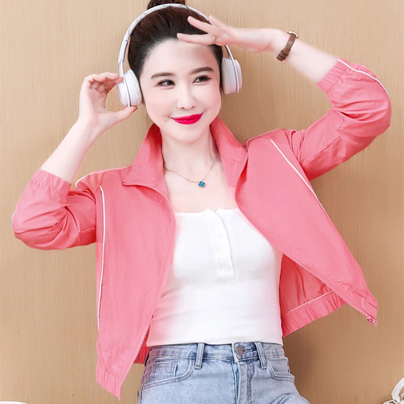 时尚防晒衣薄外套女2025夏上新防紫外线户外防晒服短款夏日显瘦