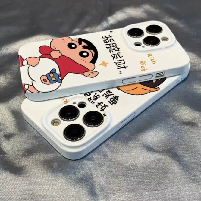 蜡笔小新创意文字苹果15菲林壳iphone15promax/12/11手机壳xs/xr