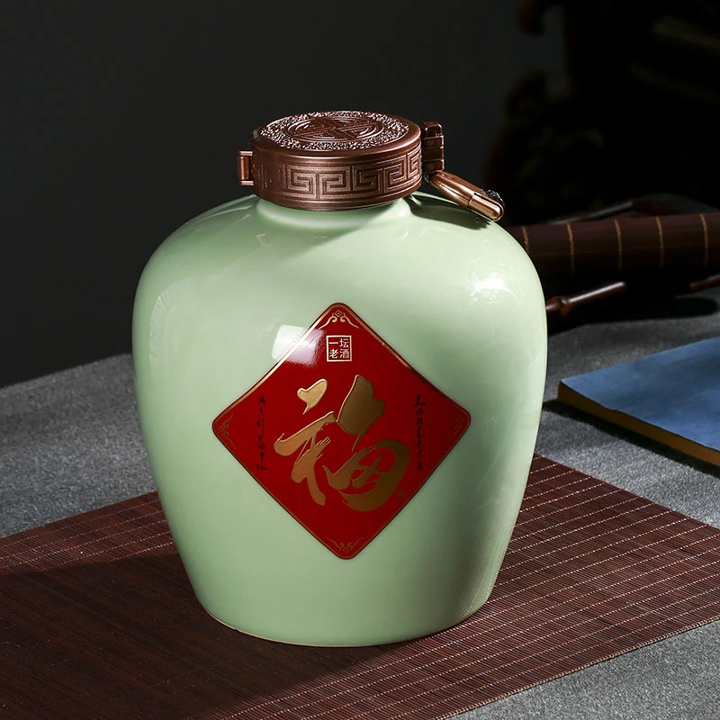 景德镇陶瓷酒瓶3斤5斤泡酒瓶酒缸密封酒坛子家用酒壶存酒空瓶子