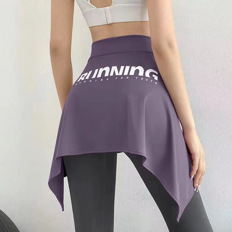 运动防走光裙速干一片裙遮臀系带裙健身女包臀瑜伽跑步遮挡短裙女