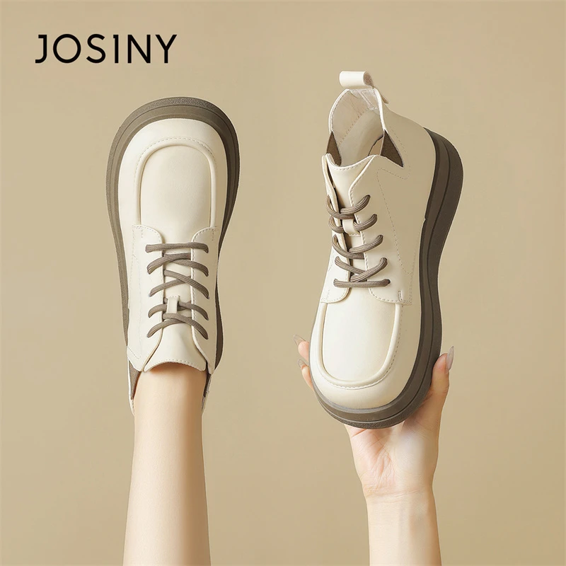 卓诗尼2024冬季新款爆款黑色马丁靴女百搭厚底系带英伦风潮流短靴