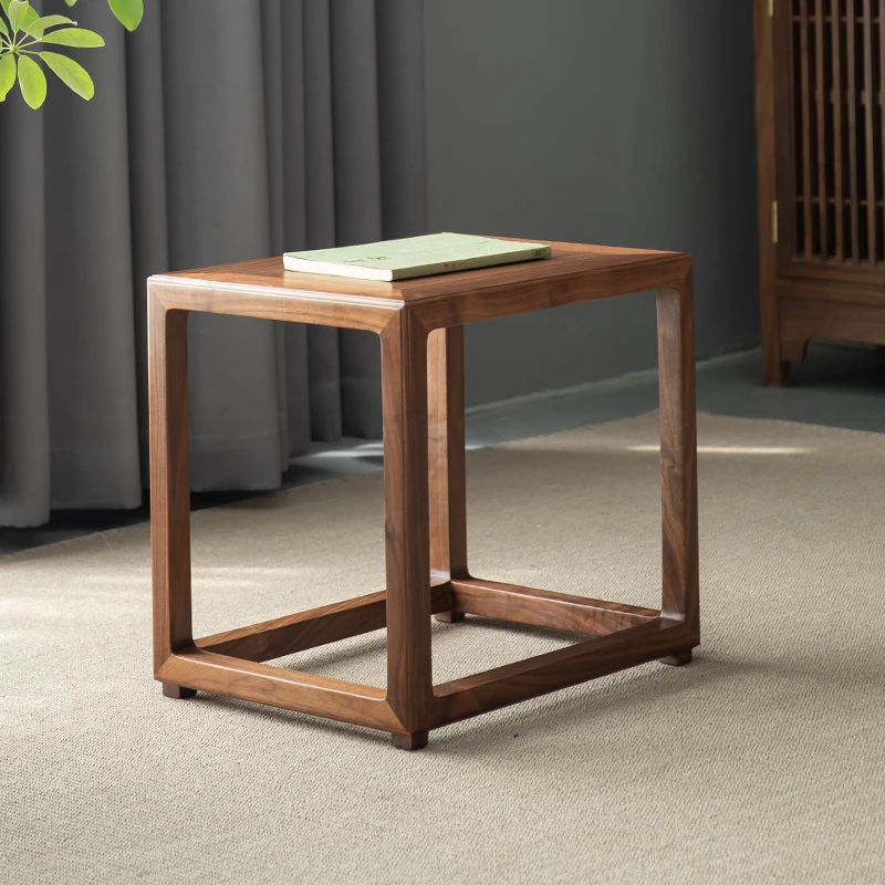 木笙记新中式黑胡桃木小方凳换鞋凳家用凳子原木门口板凳实木矮凳