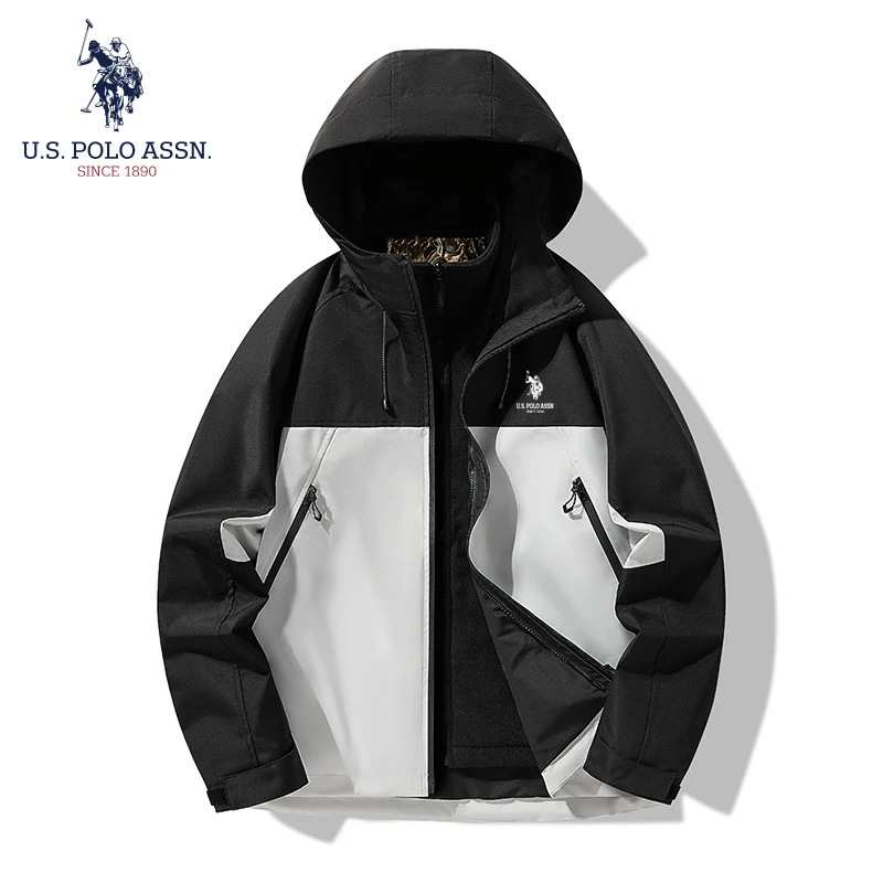 U.S. POLO ASSN. 男女同款秋季人生冲锋指南防风保暖冲锋衣外套