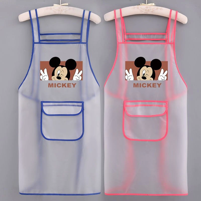 简约时尚卡通TPU防水防油家用厨房围裙上班做饭干活耐脏大人围腰