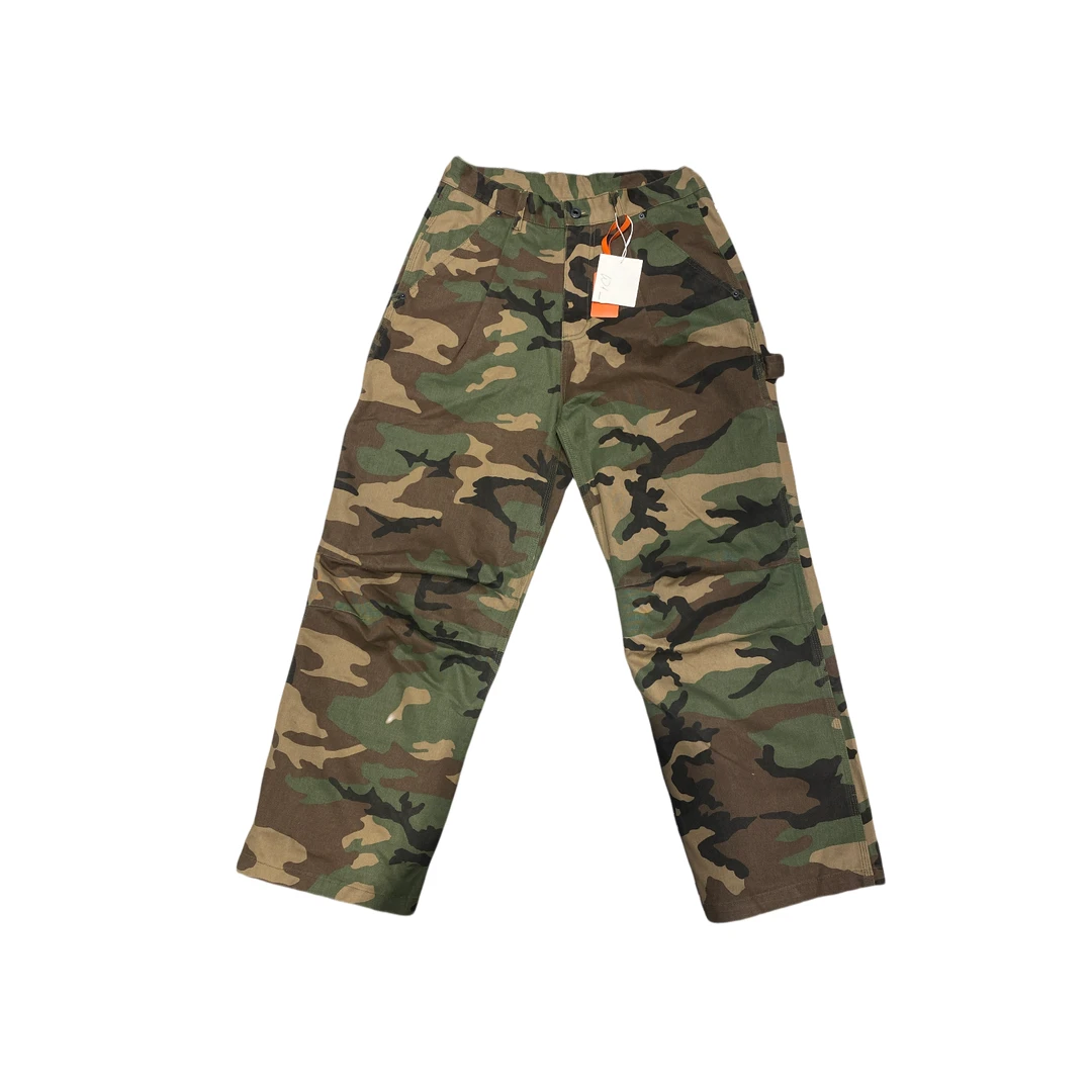 古布重磅阔板直筒双折工装裤