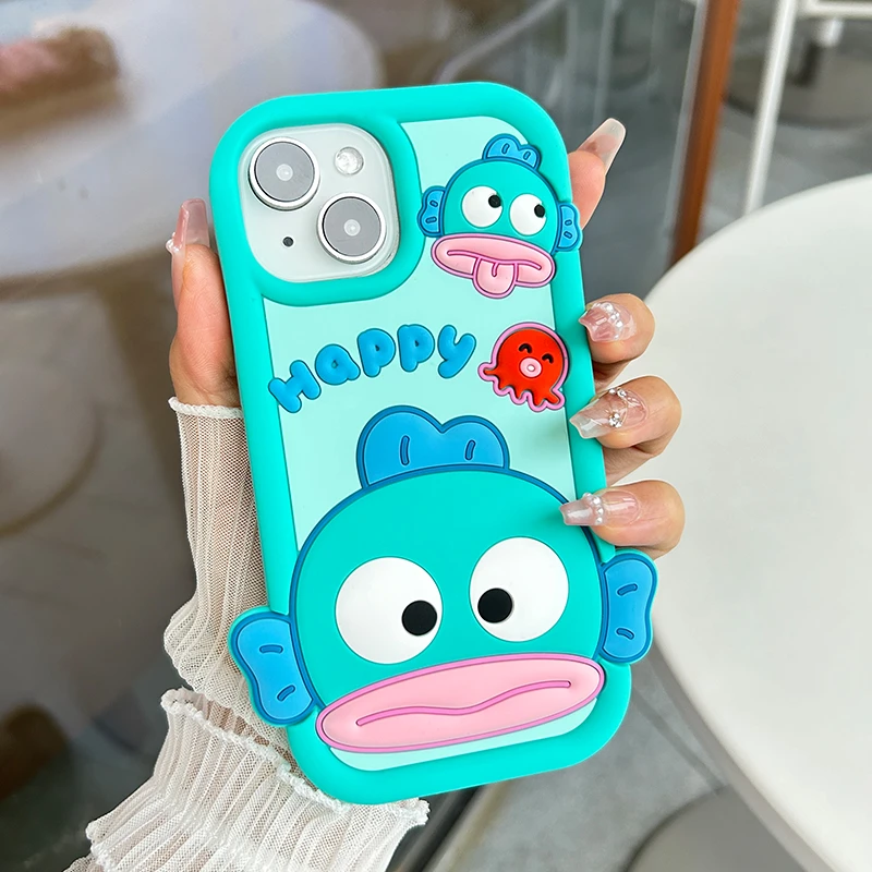 【适用苹果】鱼怪丑鱼汉顿手机壳iphone15全包防摔14可爱卡通13新款