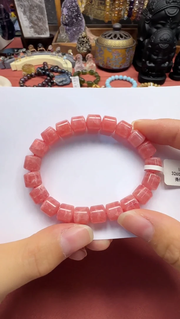 【闪购商品】菱锰矿(红纹石)吊坠(不含链)18K金镶嵌时尚精美红纹