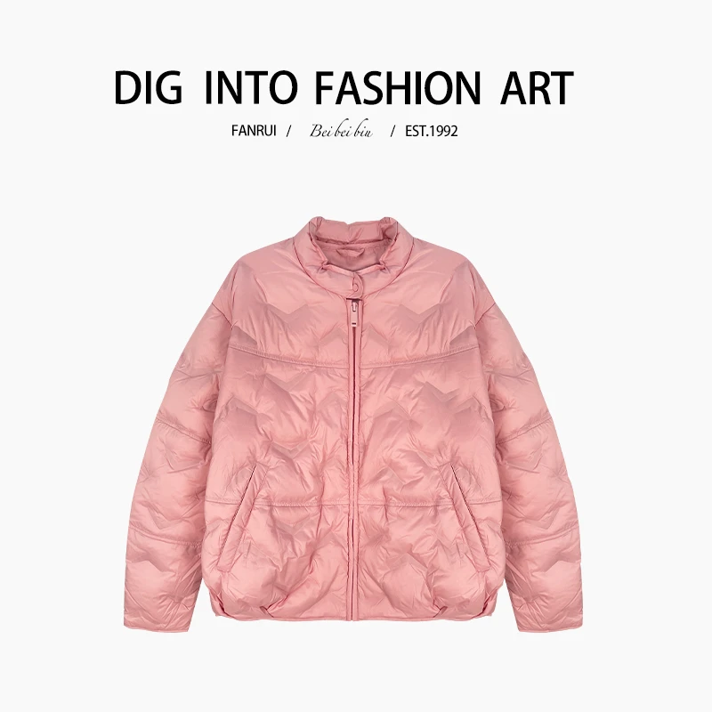 FANRUI/泛芮「流光溢彩 」压纹轻薄款保暖羽绒服白鸭绒外套B11636