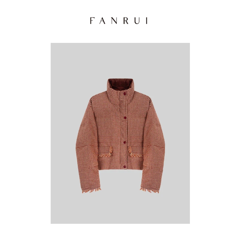 泛芮【90白鸭绒】羊毛设计感短款简约时尚羽绒服女B7548