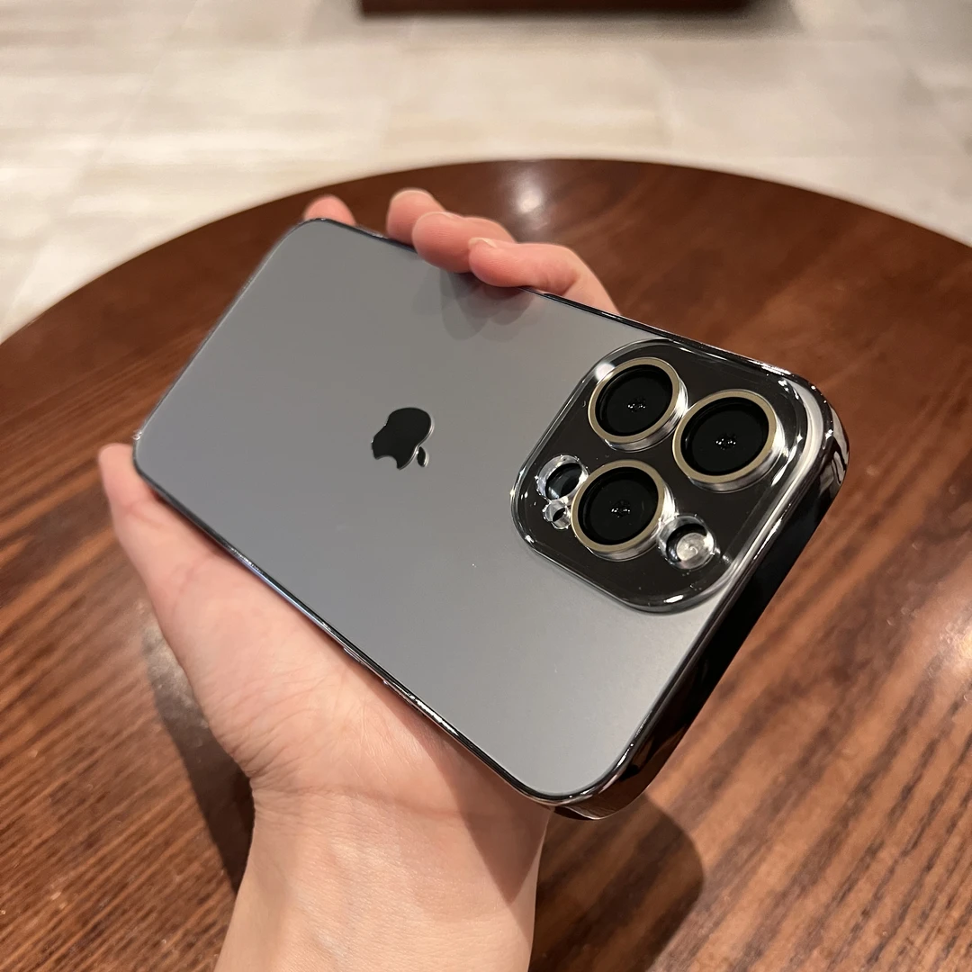 【苹果】iPhone15/14防摔AG磨砂质感简约自带镜头膜男女新款手机壳