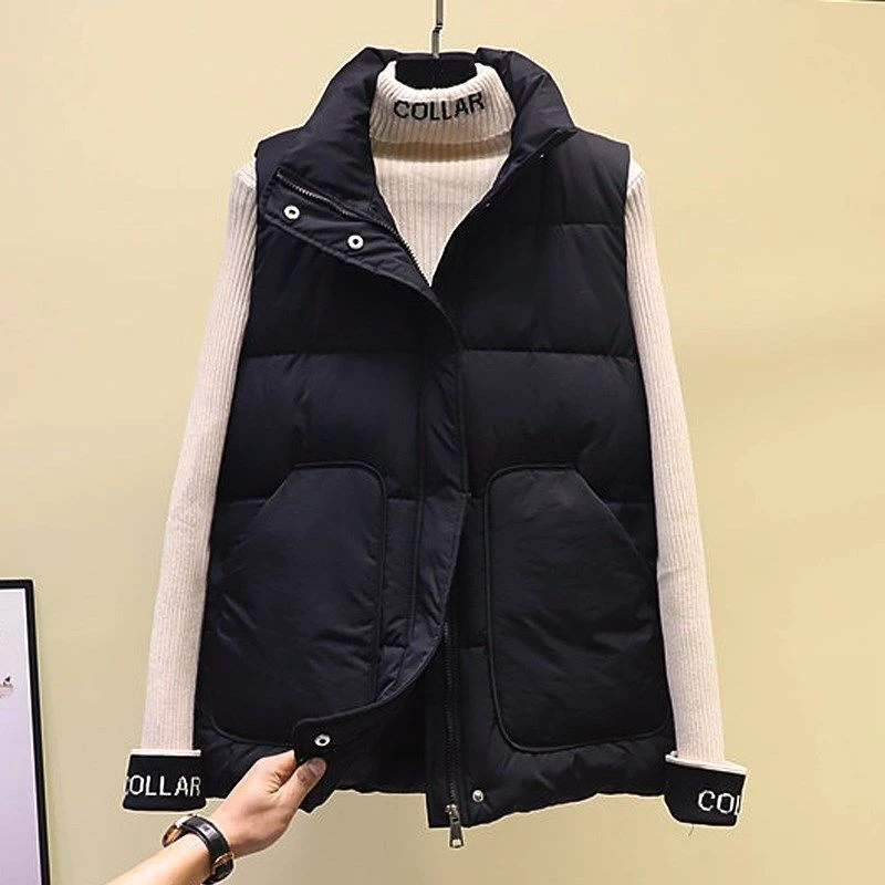 【80-200斤】百搭羽绒服棉服马甲女秋冬新款宽松背心韩版坎肩外套潮