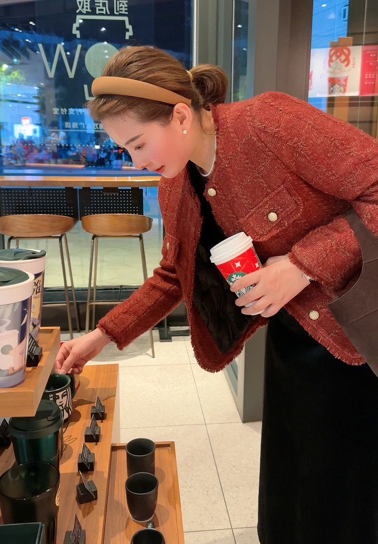 恩熙家的冬款流苏毛边名媛小香风外套55656