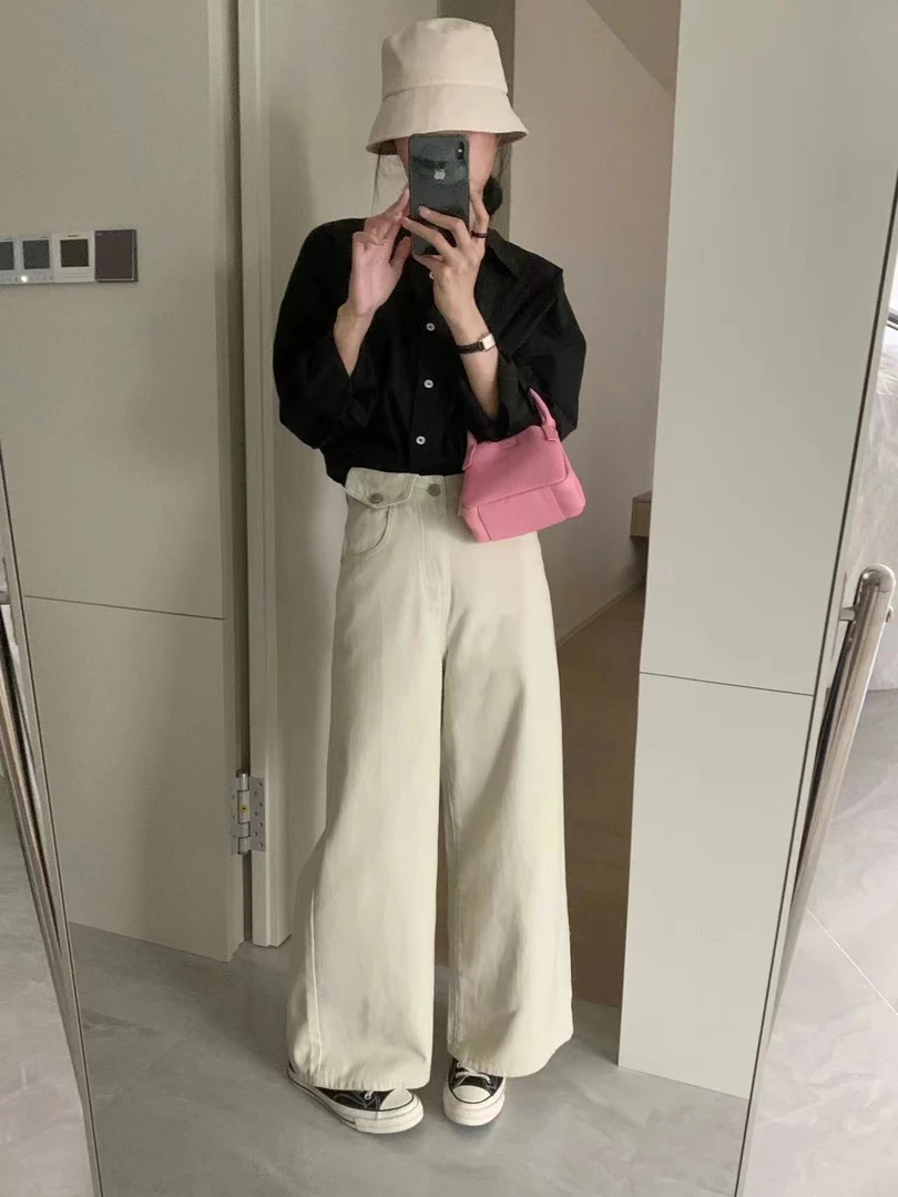 恩熙·ENXI 百搭显瘦阔腿牛仔裤99105