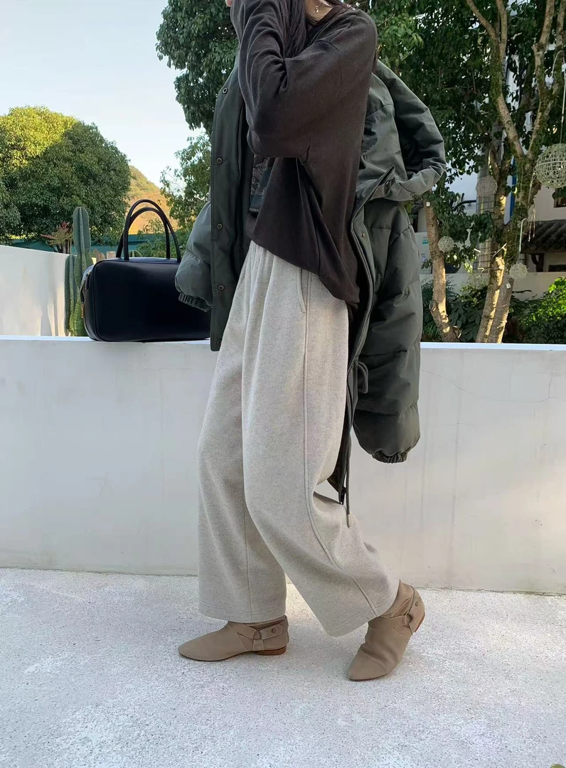 恩熙·松紧腰加厚保暖九分休闲裤6189