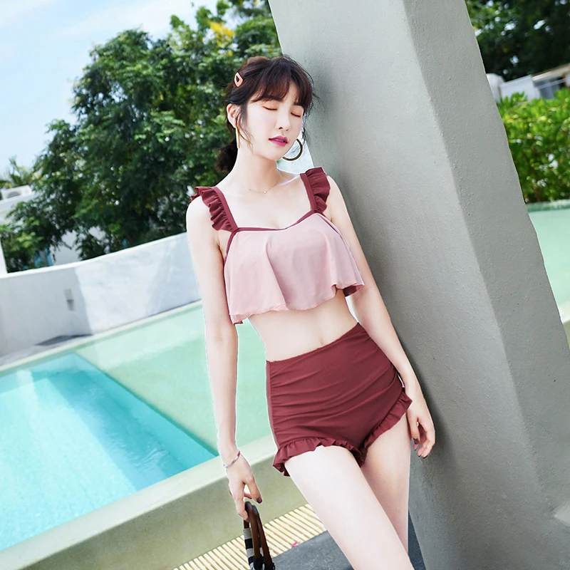 泳衣女2024新款分体纯欲显瘦遮肚高级感小胸性感海边温泉游泳衣