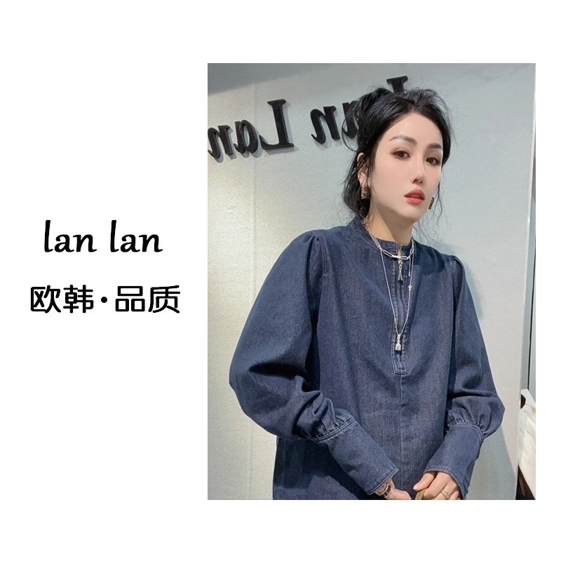 琪琪-春款【单里半拉链牛仔衣】高货韩版时尚牛仔衣小众高级感复古