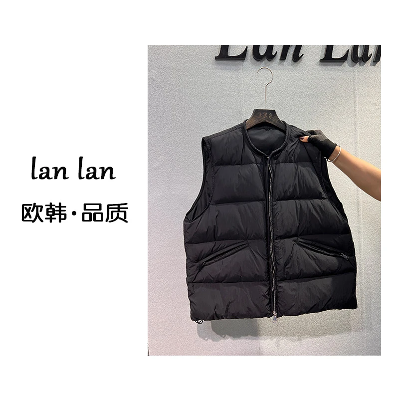 琪琪--冬上新【抽绳鸭绒马甲】欧韩时尚潮流鸭绒马甲休闲气质显瘦