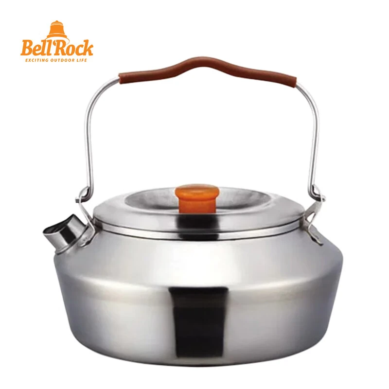 BellRock户外营地时尚不锈钢烧水壶高档超轻小巧便携煮水圆形壶