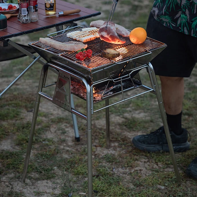 柯曼大号站立式烧烤架MT-5/MAX烧烤炉可高低档位调节露营焚火烧烤