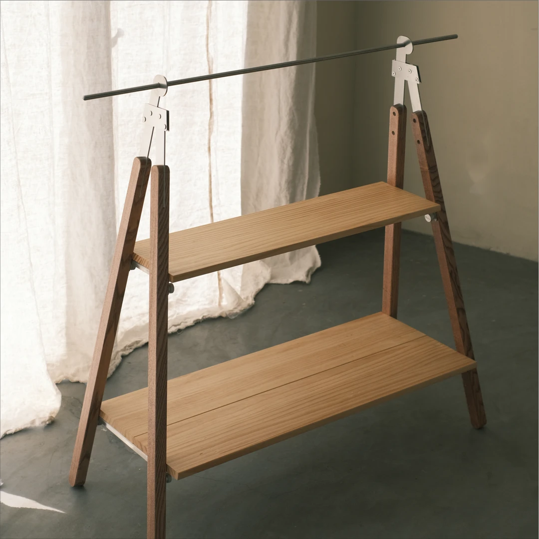 喜登乐Ins层架桌置物架户外露营实木置物架多层收纳便携储物架