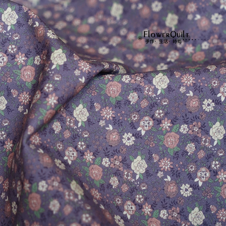 韩国进口印花布-紫色曼陀罗(DTP印染)   乡村风 拼布手工 布包