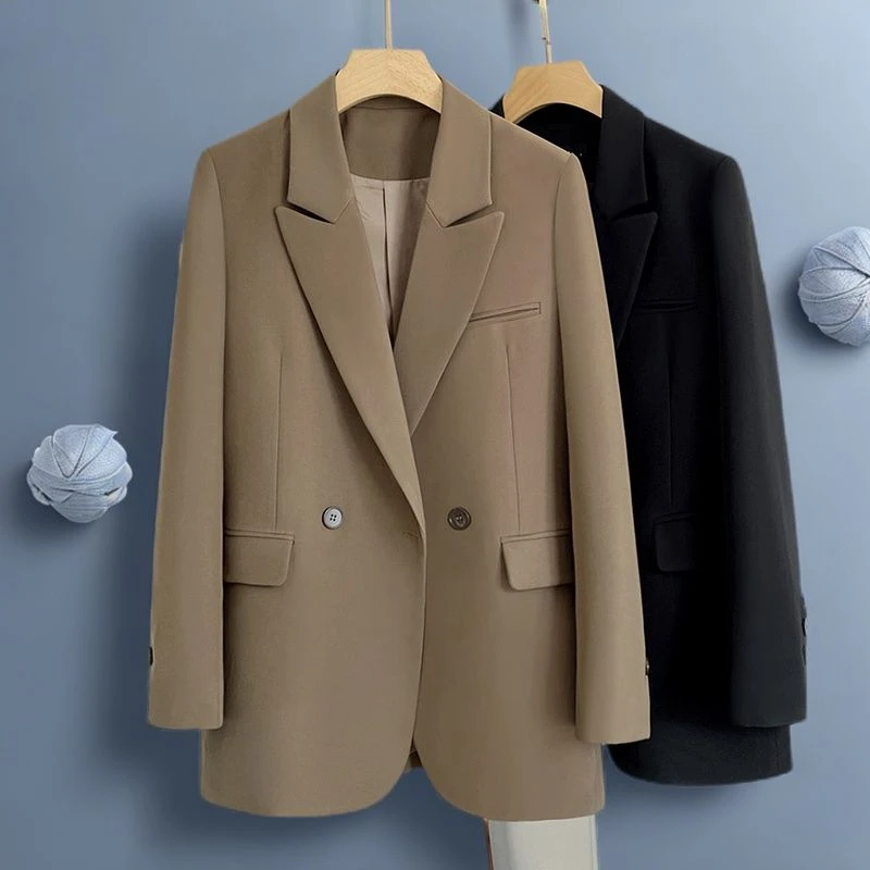 小西装外套女2025春秋季新款气质休闲宽松显瘦小西服上衣开叉女款