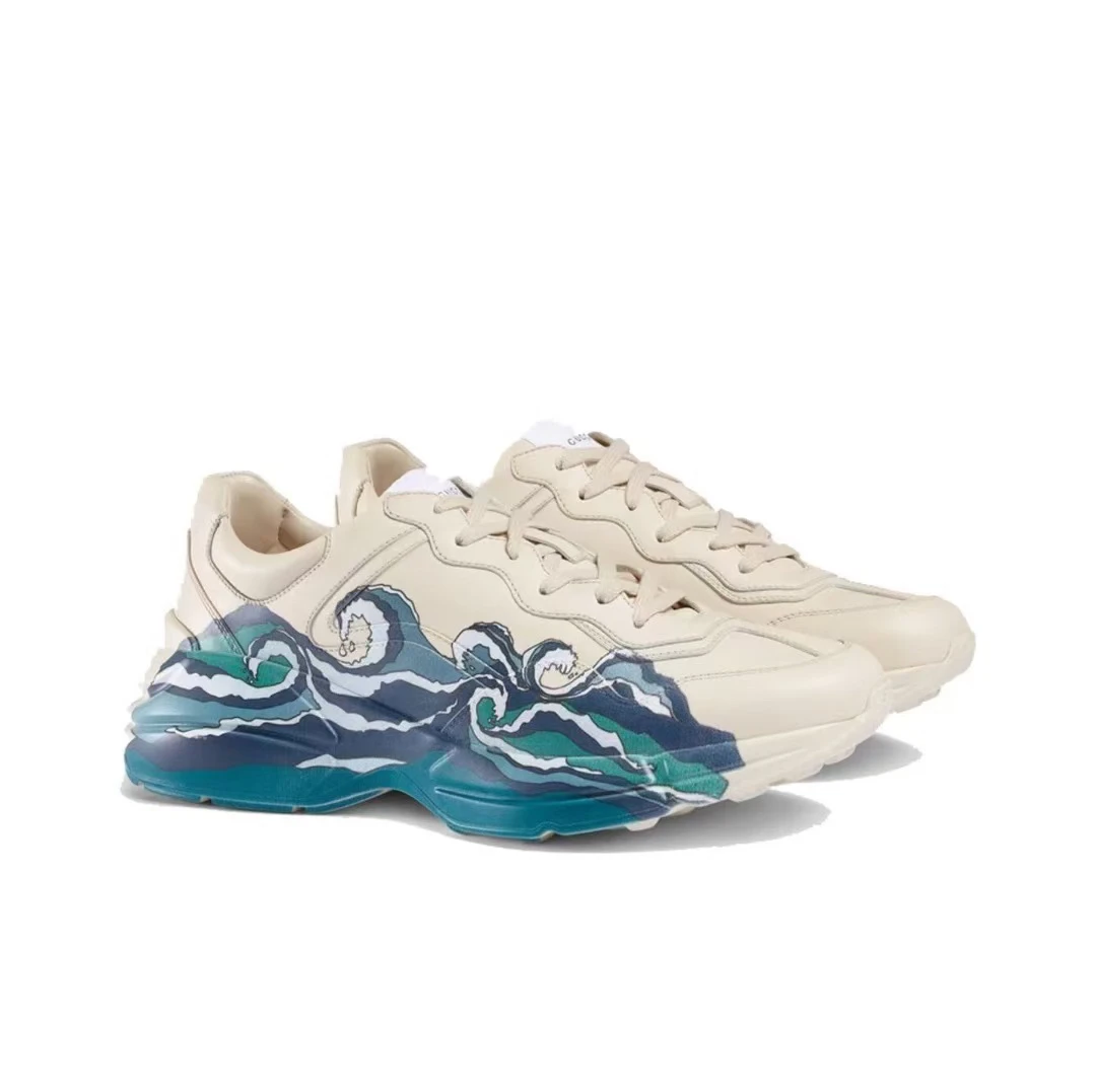 全新未使用 GUCCI/古驰 古驰 GUCCI 经典款米色海浪老爹鞋