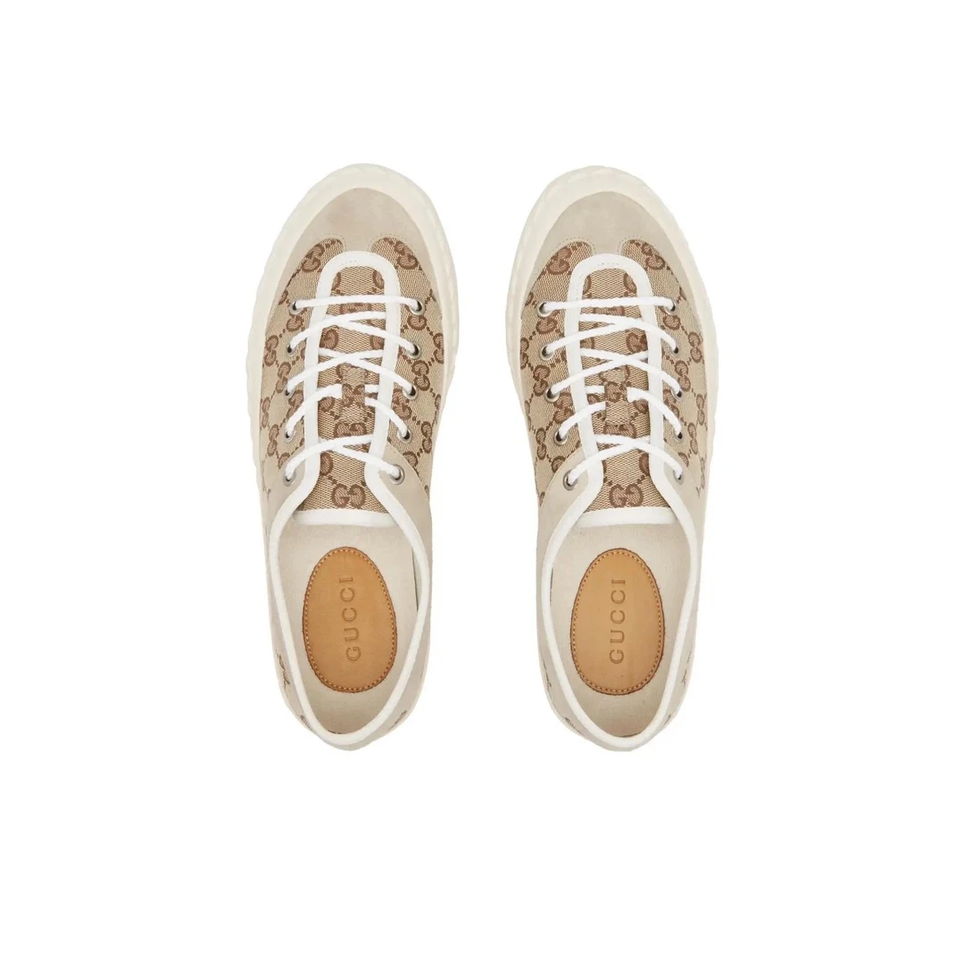 全新未使用 GUCCI/古驰 古驰Gucci 棕色满印老花松糕鞋板鞋