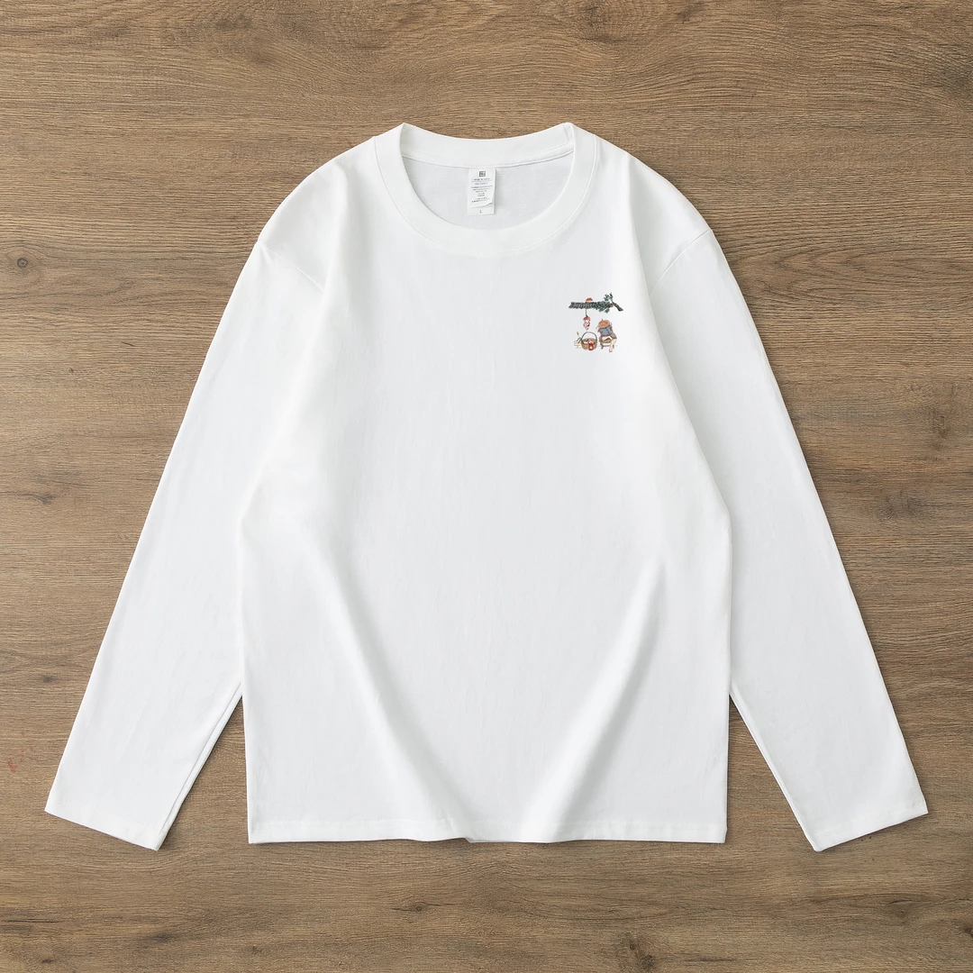 长袖偷桃重磅纯棉圆领长T长袖纯休闲男女男士长袖打底衫白色百搭