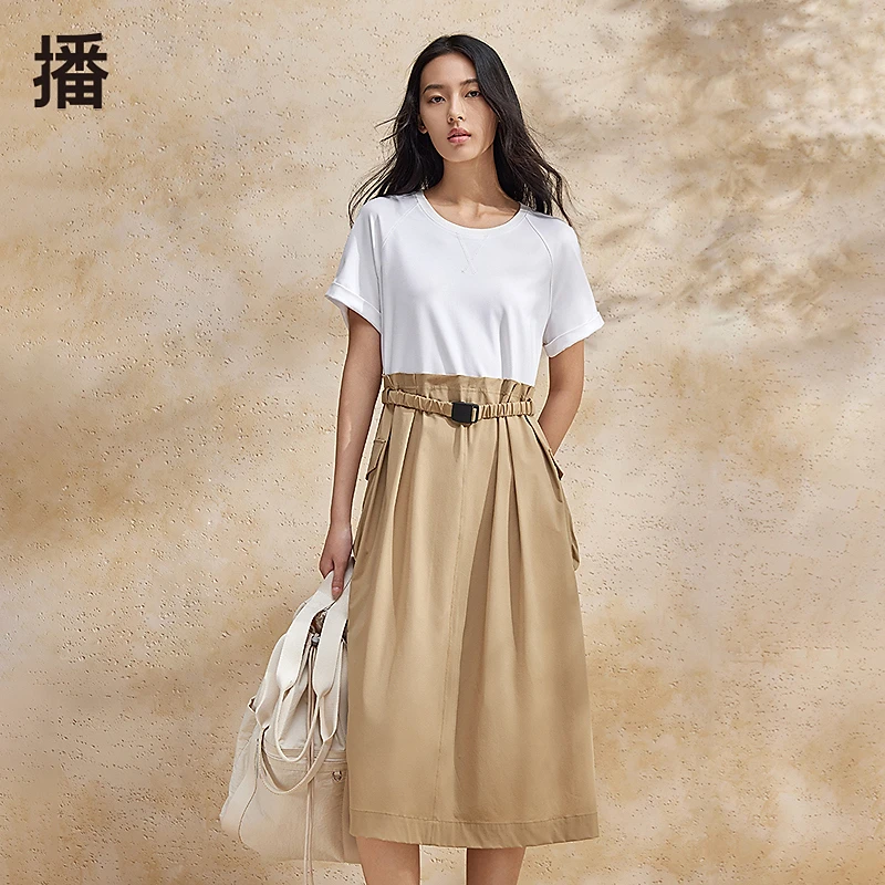 播小川浩史胶囊联名韩版连衣裙宽松连衣裙高腰显瘦春夏BDR2LD1223