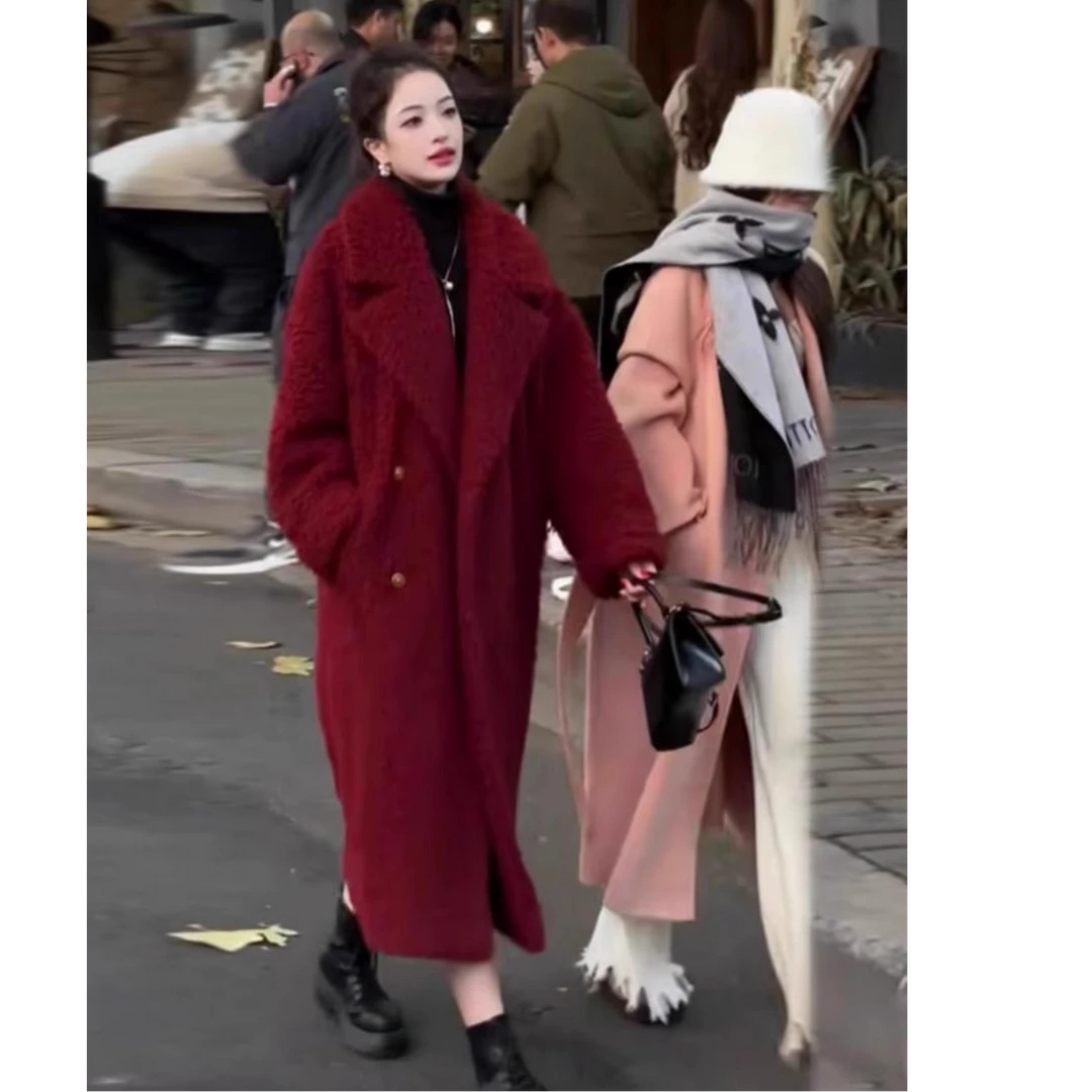 秋冬加厚新款时尚气质显瘦中长款外套时尚设计复古高级感宽松大衣