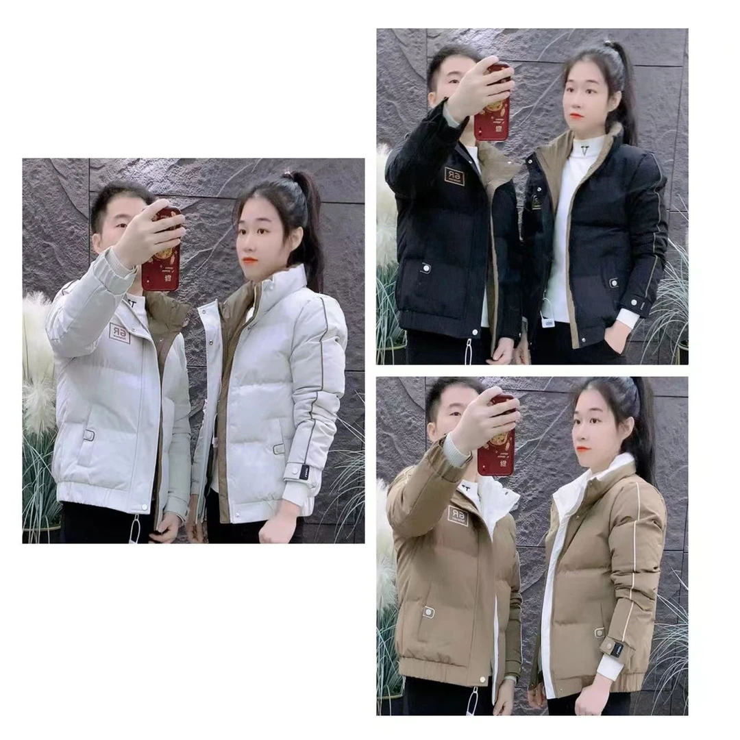 2024时尚网红情侣同款0101百搭潮流修身立领刺绣棉服简约轻奢痞帅