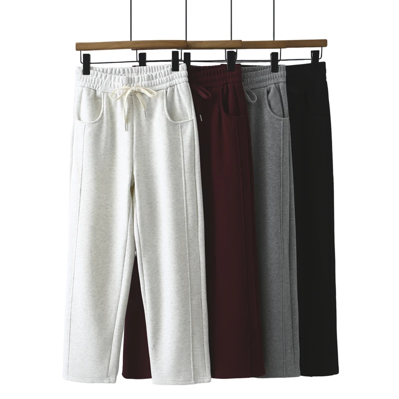 卡洛町大码女装100-200斤冬季新款时尚加绒加厚保暖休闲裤492