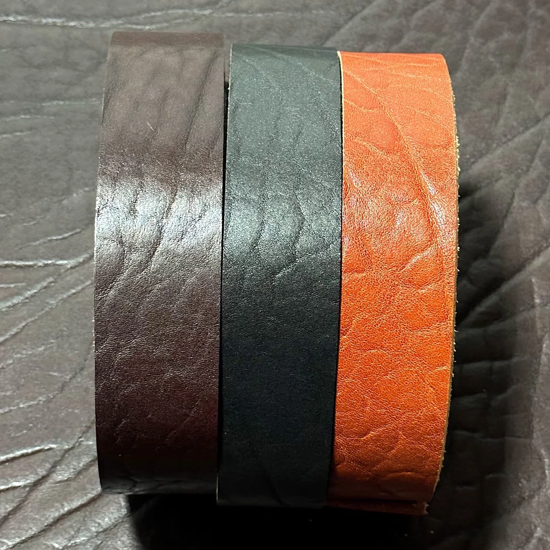 半成品 野牛皮带条皮加厚头层牛皮棕色咖啡色黑色厚度5-6mm