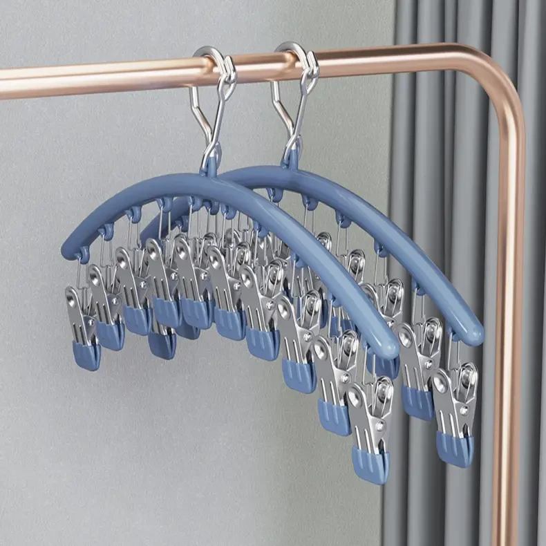 晒袜子家用神器不锈钢袜子晾衣架多夹子防风挂袜子架多功能内衣裤