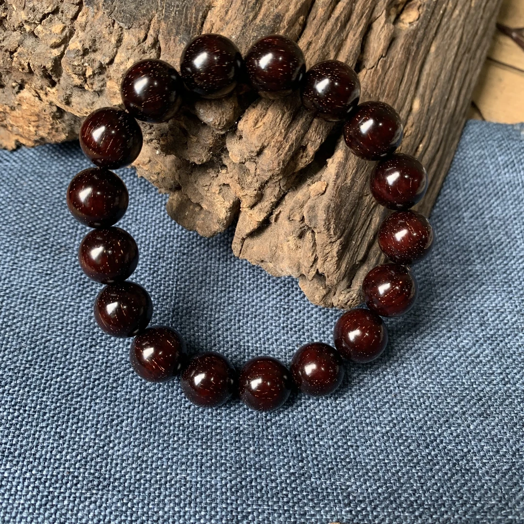 保真印度小叶1.2高油密小爆金星男女可佩戴盘玩手串手链