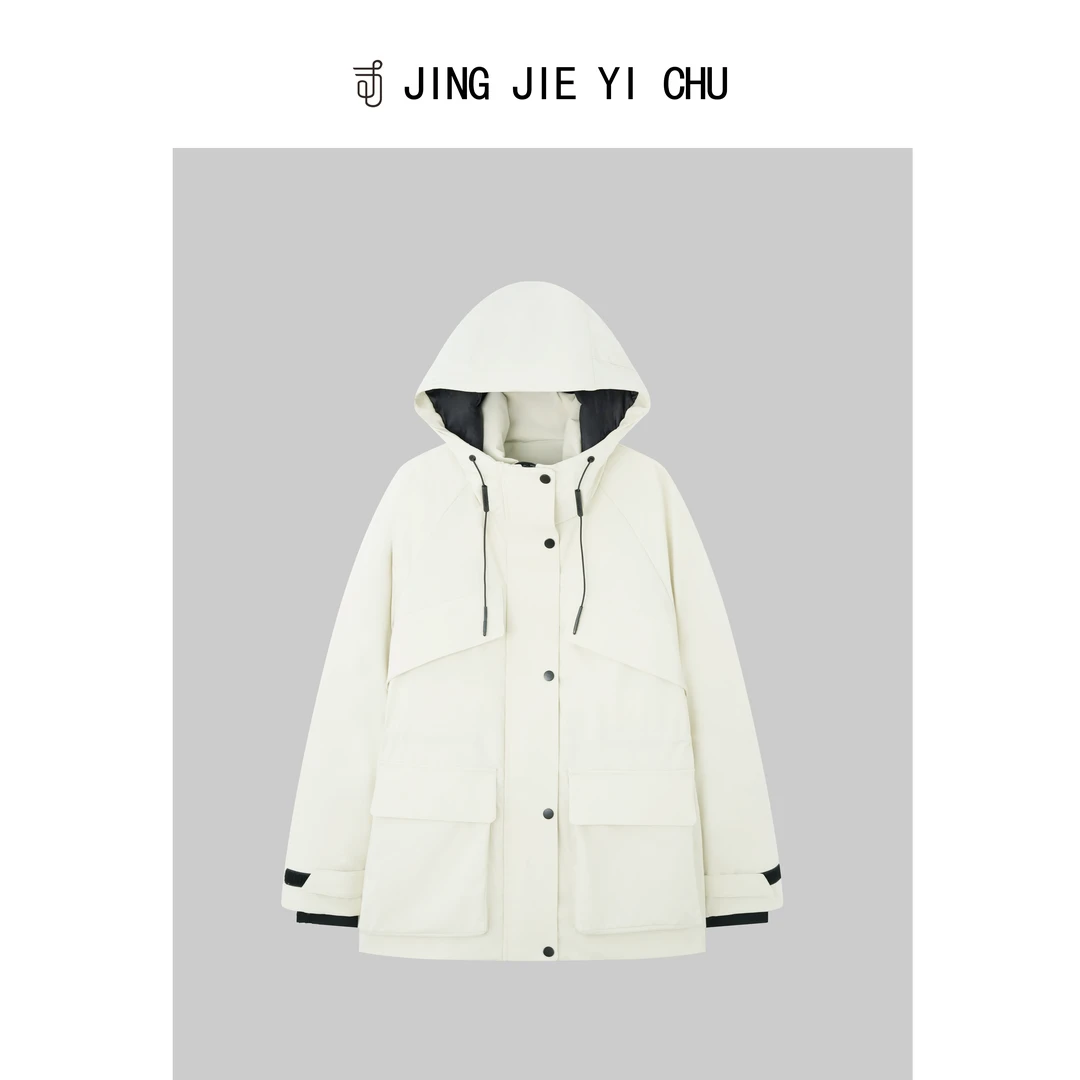 静姐【旅行者】~新款连帽抽绳款宽松工装冲锋衣 M6817