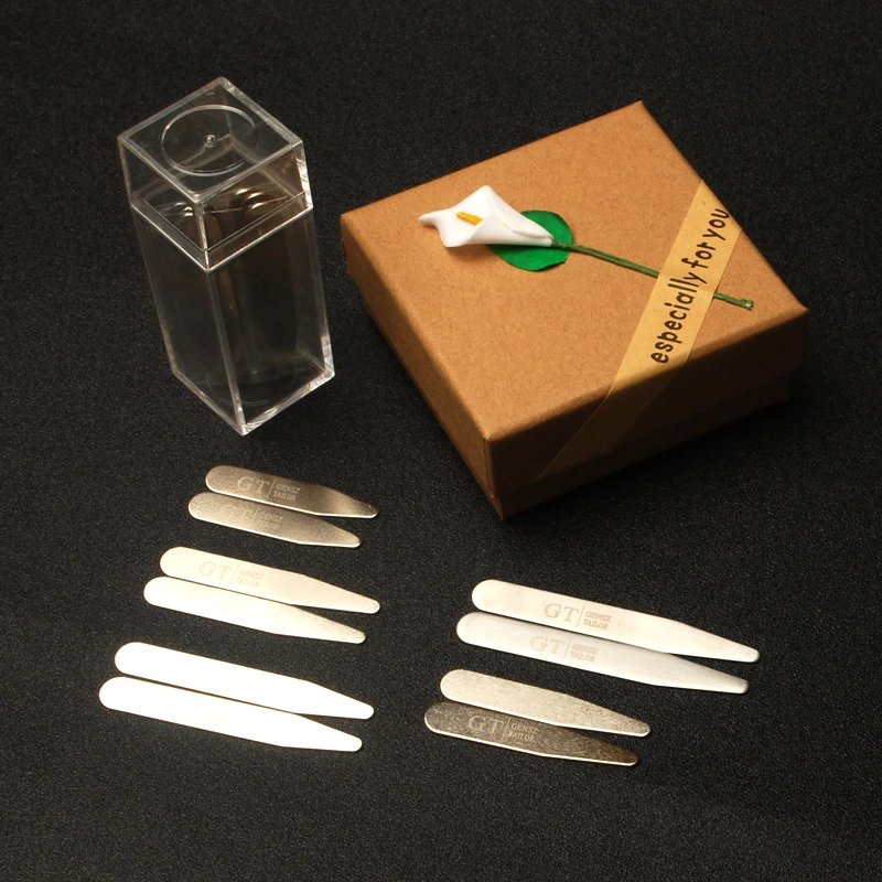 GT绅诚 衬衫领撑领插片 镀镍铁十对5尺寸礼盒简约装个性高档时尚