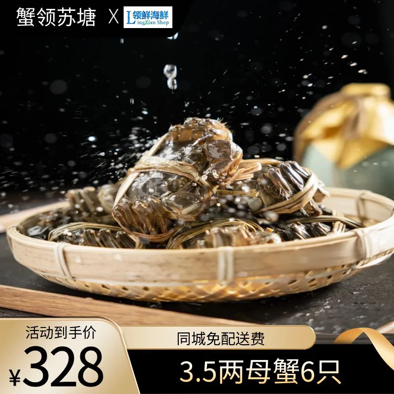 3.5两母蟹6只【精品鲜活油香大闸蟹】