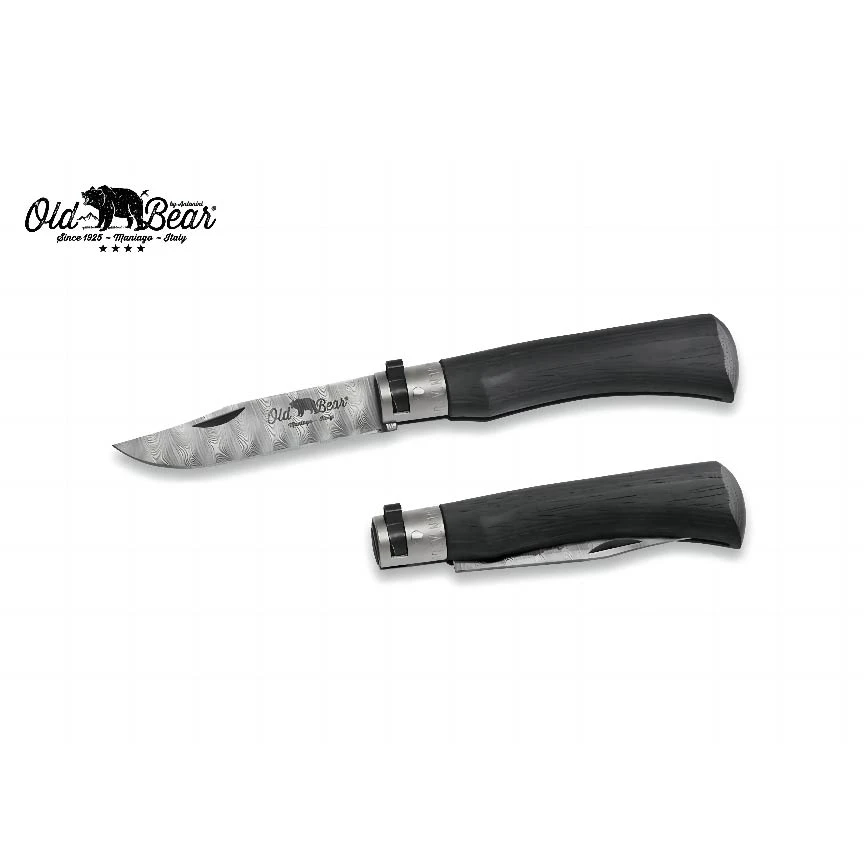 意大利老熊old bear大马士革锻造小刀户外锋利收藏刀具送礼