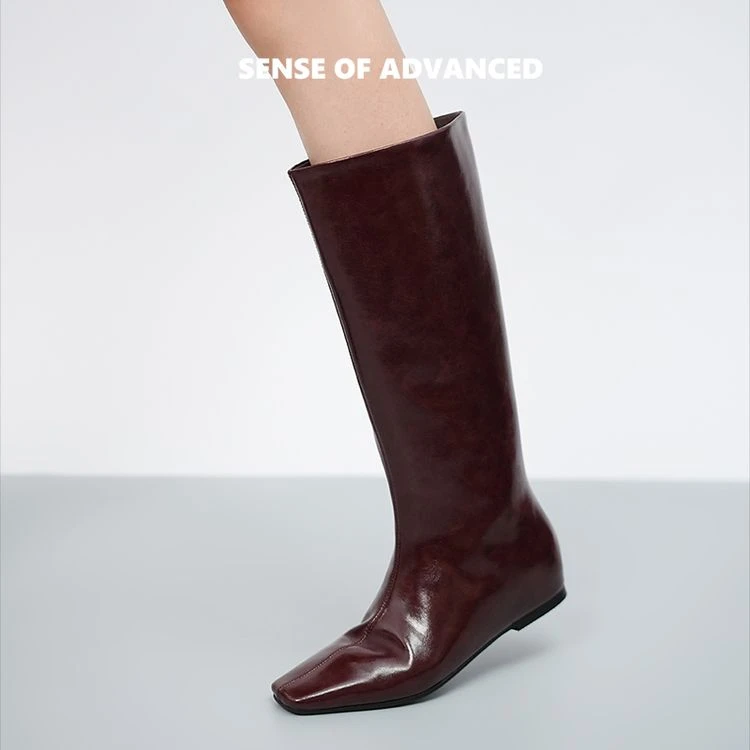 AIQINISHA【高跟3厘米】内增高气质时尚新款百搭显腿小个子秋冬长靴